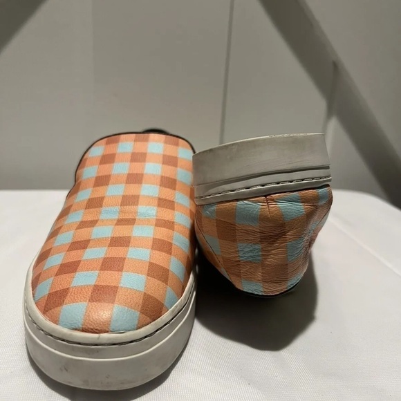 Diane von Furstenberg Budapest Gingham Leather Slip-on Sneakers 7.5M - Picture 4 of 5